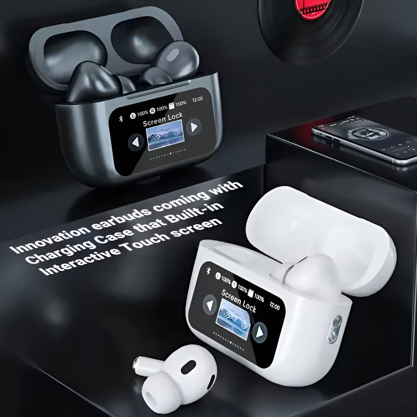 New A9 Pro Apple Airpods ANC/ENC Noise Reduction Touch Control Bluetooth 5.4 Wireless Earbuds
