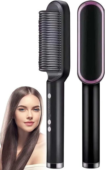 HQT-909B Electric Hair Straightening &amp; Curling Comb/Brush - 2 in 1 Hair Straightener