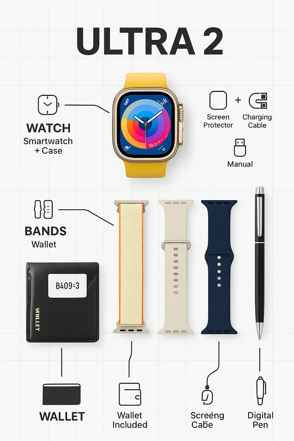 S200 Smart Watch Full Display With Wallet