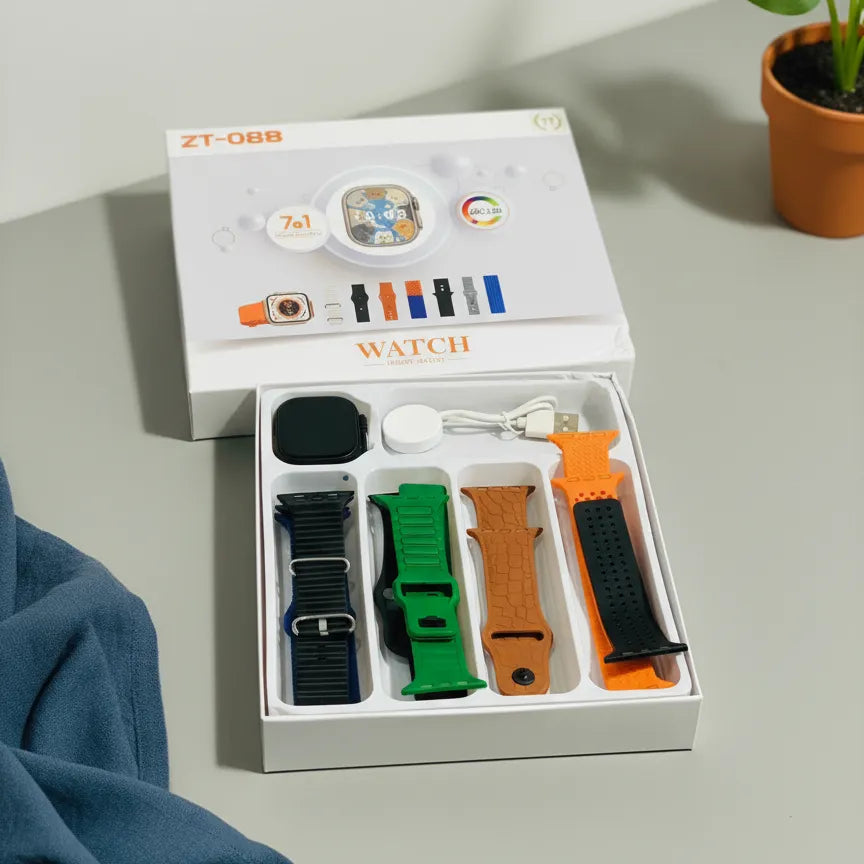 ZT-088 7-in-1 Smartwatch  Fitness Tracker with Heart Rate, Step Counter, Sleep Monitor & Multiple Smart Features