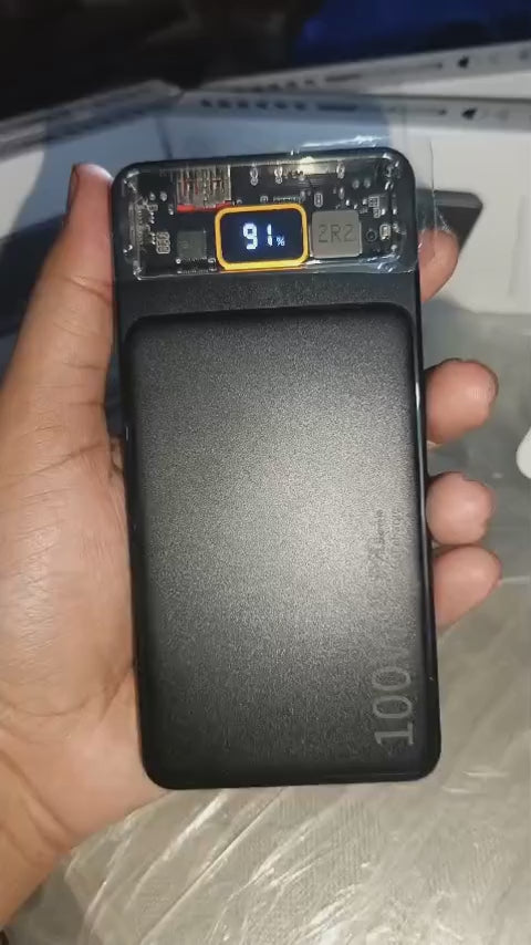 10000 Mah Power Bank Slim Portable Charger Output Battery Pack With Emergency Lighting